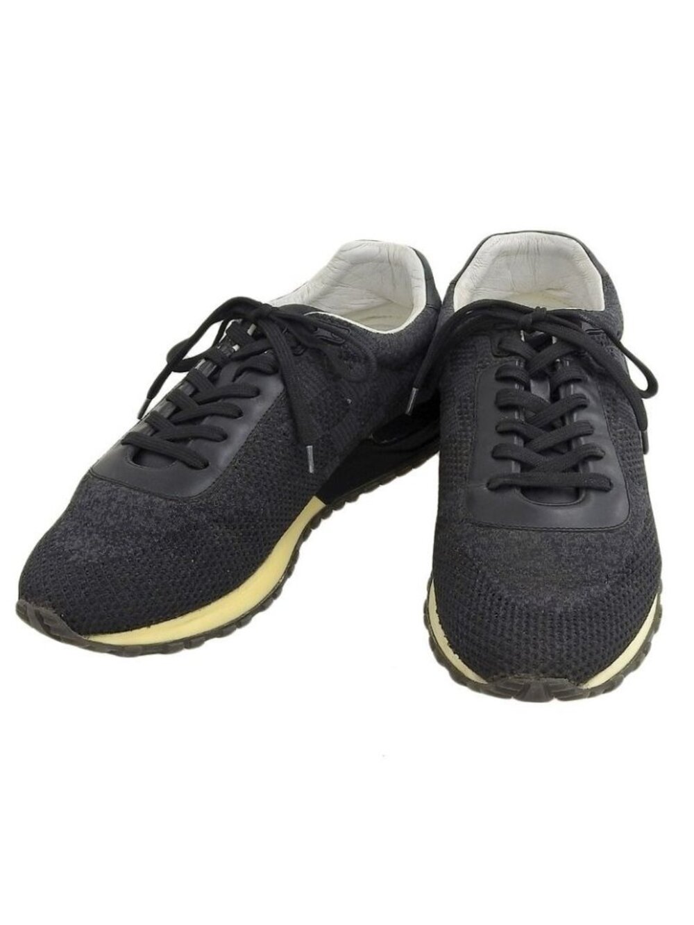 Louis Vuitton 2015 Item Runaway Line Jacquard Damier Leather Sneakers Shoes 5.5